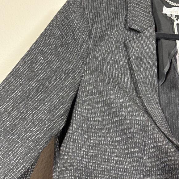 Ecru Womens 8 One Button Single Breasted Blazer Jacket Black Ivory Split Sleeves - Picture 9 of 9